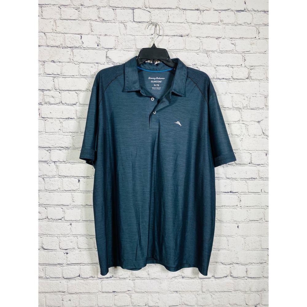 Tommy Bahama Polo Mens IslandZone Emfielder Teal XL Excellent Short Sleeve Logo